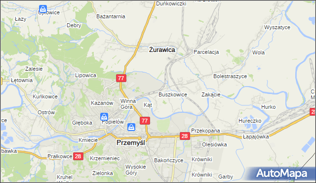 mapa Buszkowice gmina Żurawica, Buszkowice gmina Żurawica na mapie Targeo