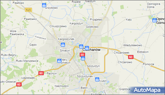 mapa Ciechanów, Ciechanów na mapie Targeo