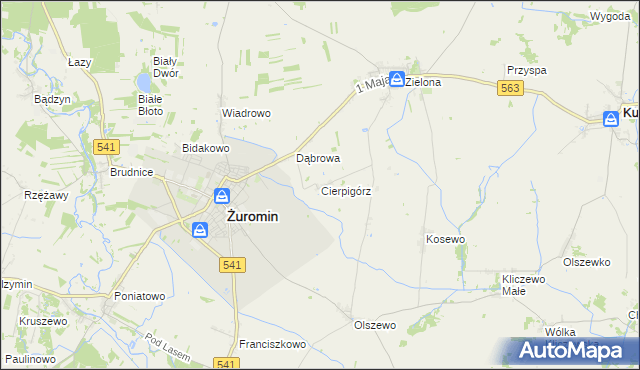 mapa Cierpigórz gmina Żuromin, Cierpigórz gmina Żuromin na mapie Targeo