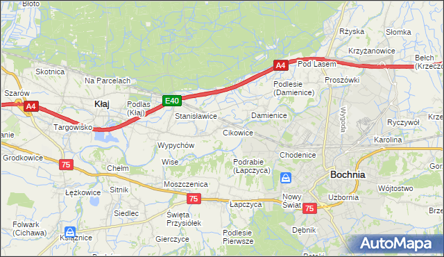 mapa Cikowice, Cikowice na mapie Targeo