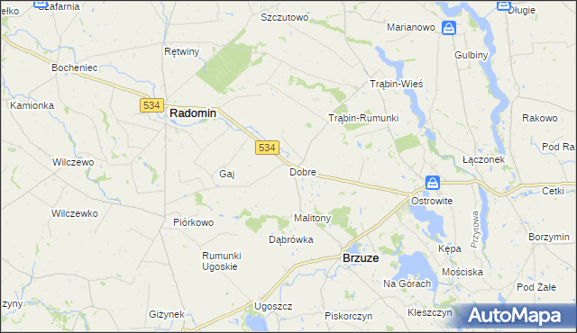 mapa Dobre gmina Brzuze, Dobre gmina Brzuze na mapie Targeo