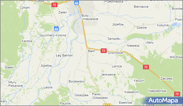 mapa Dominikowice gmina Poddębice, Dominikowice gmina Poddębice na mapie Targeo