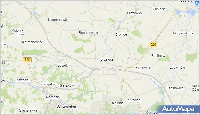 mapa Drzewce gmina Nałęczów, Drzewce gmina Nałęczów na mapie Targeo