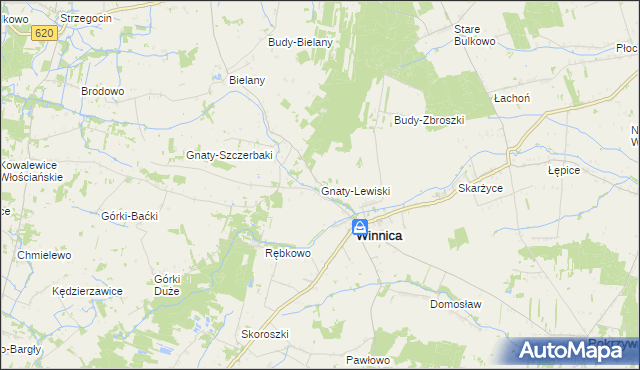 mapa Gnaty-Lewiski, Gnaty-Lewiski na mapie Targeo