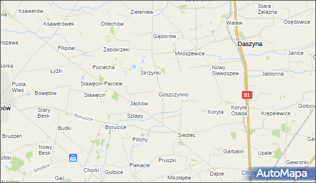mapa Goszczynno, Goszczynno na mapie Targeo