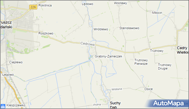 mapa Grabiny-Zameczek, Grabiny-Zameczek na mapie Targeo