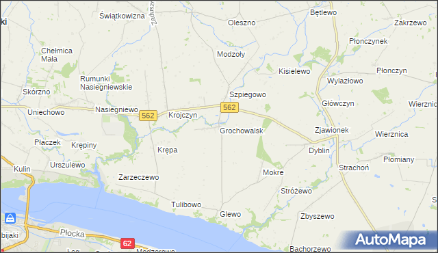mapa Grochowalsk, Grochowalsk na mapie Targeo