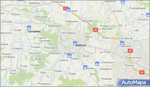 mapa Jedlicze, Jedlicze na mapie Targeo