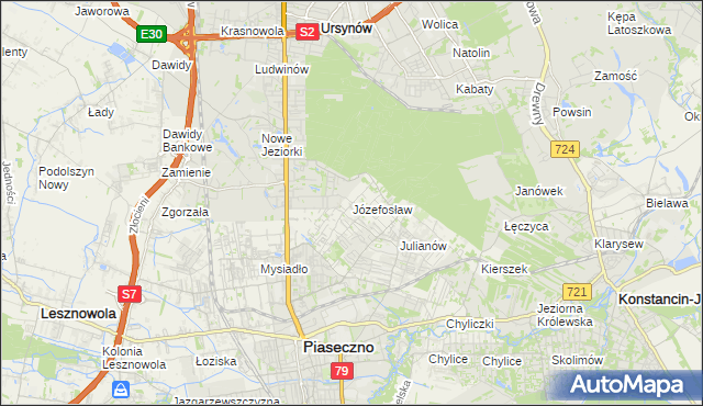 mapa Józefosław, Józefosław na mapie Targeo