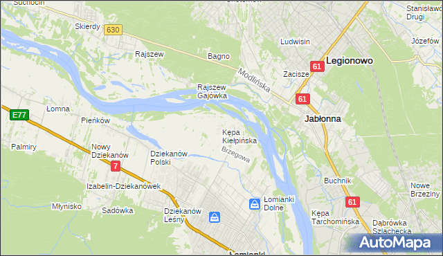 mapa Kępa Kiełpińska, Kępa Kiełpińska na mapie Targeo