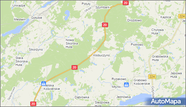 mapa Kłobuczyno, Kłobuczyno na mapie Targeo