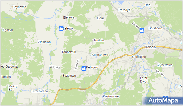 mapa Kochanowo gmina Luzino, Kochanowo gmina Luzino na mapie Targeo