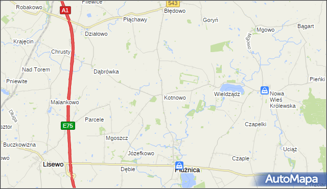 mapa Kotnowo, Kotnowo na mapie Targeo