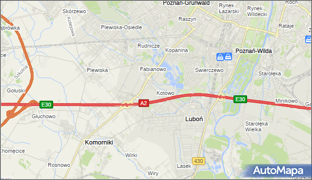 mapa Kotowo gmina Poznań, Kotowo gmina Poznań na mapie Targeo