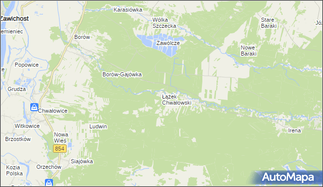 mapa Łążek Chwałowski, Łążek Chwałowski na mapie Targeo