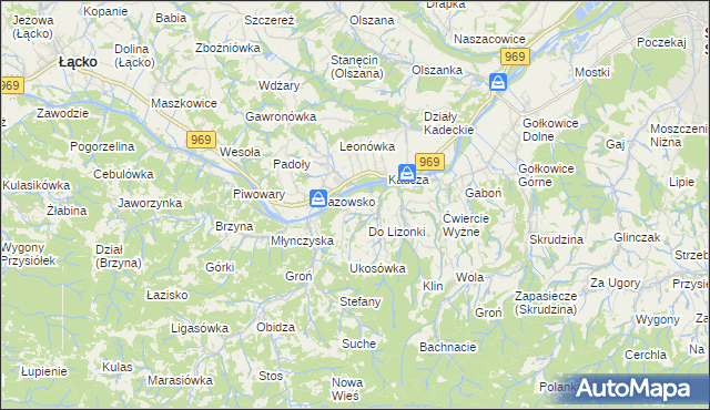 mapa Łazy Brzyńskie, Łazy Brzyńskie na mapie Targeo