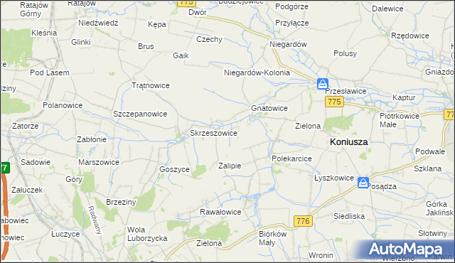 mapa Łososkowice, Łososkowice na mapie Targeo