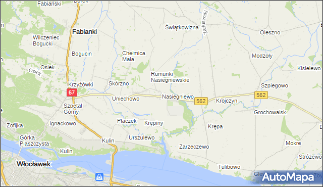 mapa Nasiegniewo, Nasiegniewo na mapie Targeo