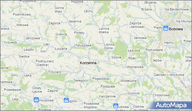 mapa Niecew, Niecew na mapie Targeo