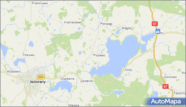 mapa Piszewo, Piszewo na mapie Targeo