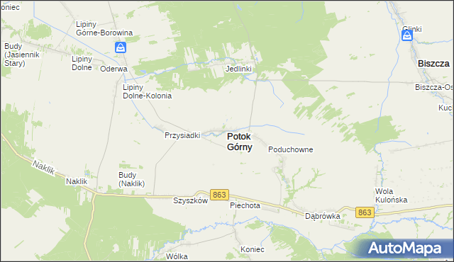 mapa Potok Górny, Potok Górny na mapie Targeo