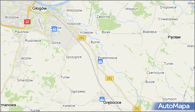 mapa Przedmoście gmina Głogów, Przedmoście gmina Głogów na mapie Targeo