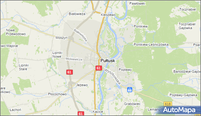 mapa Pułtusk, Pułtusk na mapie Targeo
