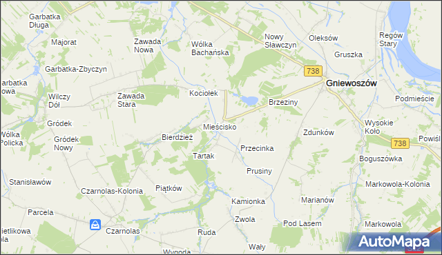 mapa Sarnów gmina Gniewoszów, Sarnów gmina Gniewoszów na mapie Targeo