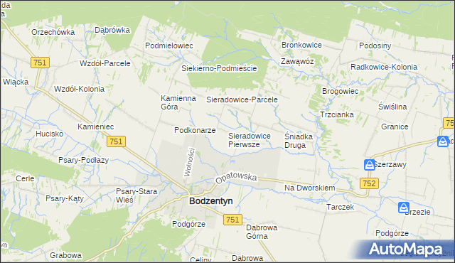 mapa Sieradowice Pierwsze, Sieradowice Pierwsze na mapie Targeo