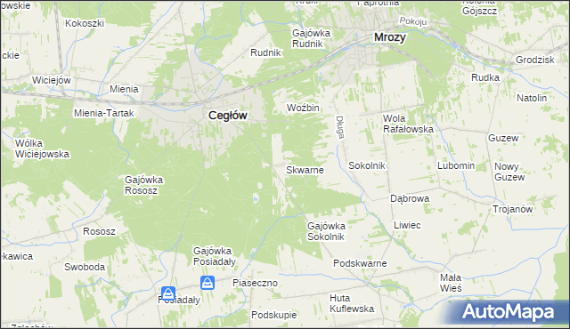 mapa Skwarne, Skwarne na mapie Targeo