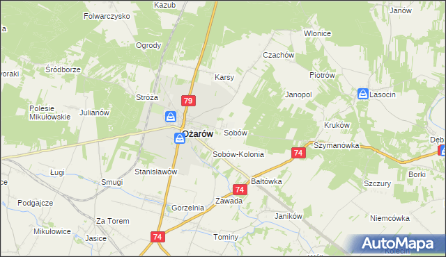 mapa Sobów, Sobów na mapie Targeo