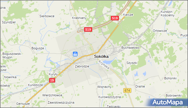 mapa Sokółka, Sokółka na mapie Targeo