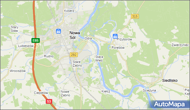 mapa Stara Wieś gmina Nowa Sól, Stara Wieś gmina Nowa Sól na mapie Targeo