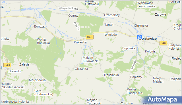 mapa Stary Majdan gmina Wojsławice, Stary Majdan gmina Wojsławice na mapie Targeo