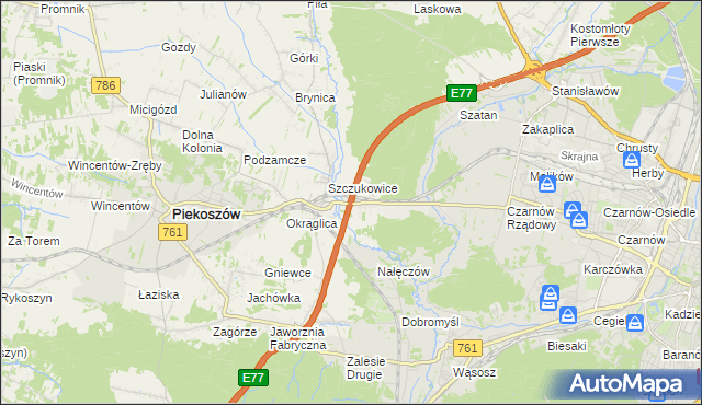 mapa Szczukowskie Górki, Szczukowskie Górki na mapie Targeo