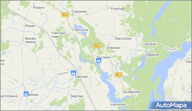 mapa Szymbark gmina Iława, Szymbark gmina Iława na mapie Targeo