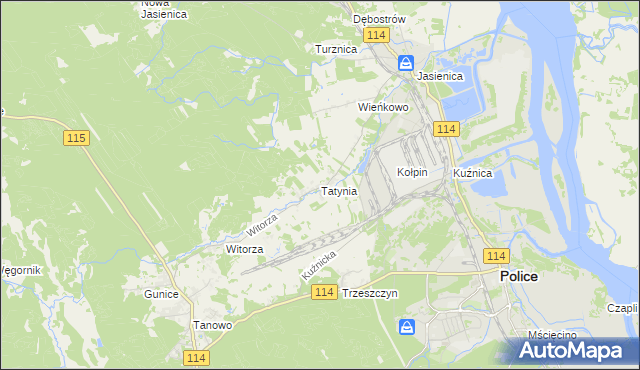 mapa Tatynia, Tatynia na mapie Targeo