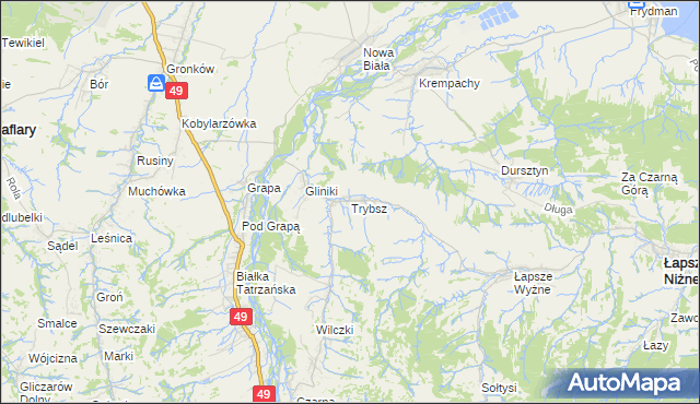 mapa Trybsz, Trybsz na mapie Targeo