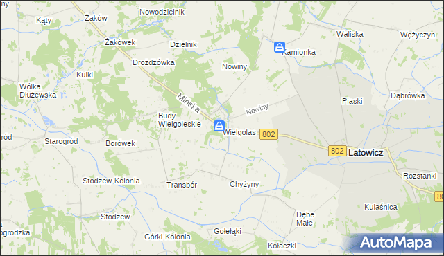 mapa Wielgolas gmina Latowicz, Wielgolas gmina Latowicz na mapie Targeo