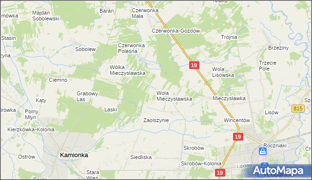 mapa Wola Mieczysławska, Wola Mieczysławska na mapie Targeo