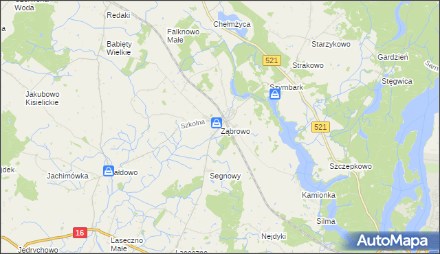 mapa Ząbrowo gmina Iława, Ząbrowo gmina Iława na mapie Targeo