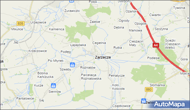 mapa Zarzecze powiat przeworski, Zarzecze powiat przeworski na mapie Targeo