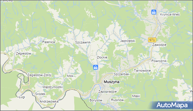 mapa Złockie, Złockie na mapie Targeo