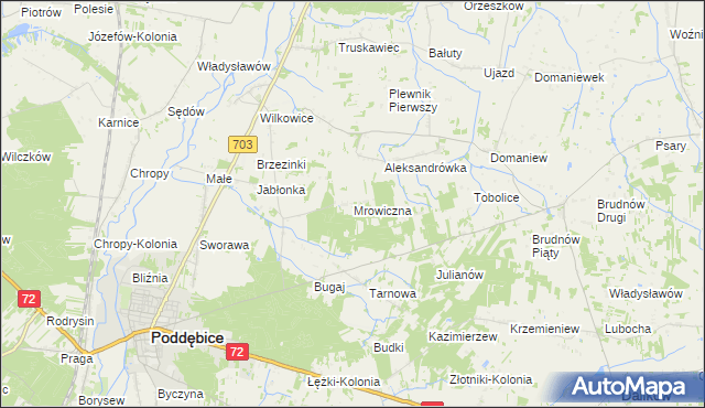 mapa Mrowiczna, Mrowiczna na mapie Targeo