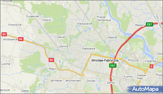 mapa Stabłowice, Stabłowice na mapie Targeo