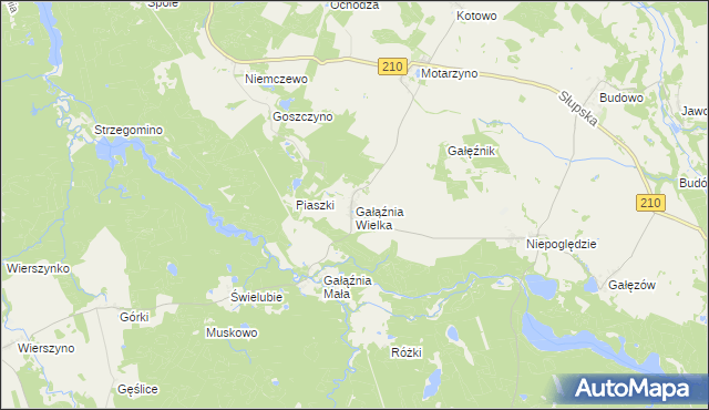 mapa Gałąźnia Wielka, Gałąźnia Wielka na mapie Targeo