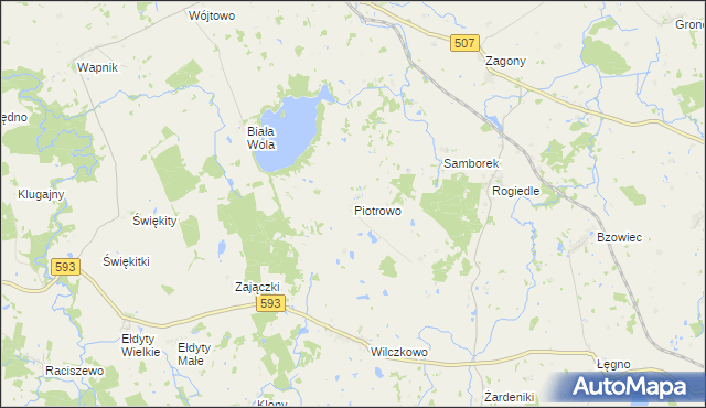 mapa Piotrowo gmina Lubomino, Piotrowo gmina Lubomino na mapie Targeo