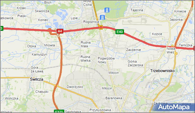 mapa Pogwizdów Nowy, Pogwizdów Nowy na mapie Targeo