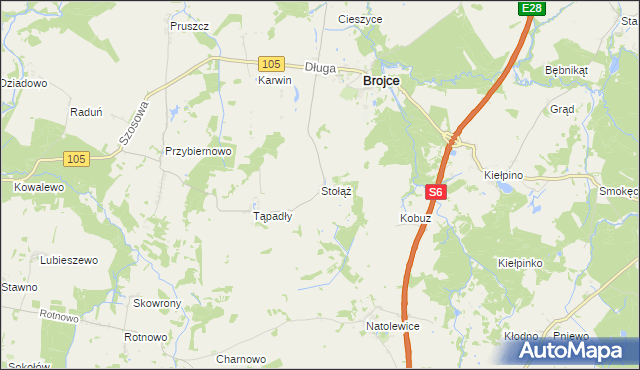 mapa Stołąż, Stołąż na mapie Targeo
