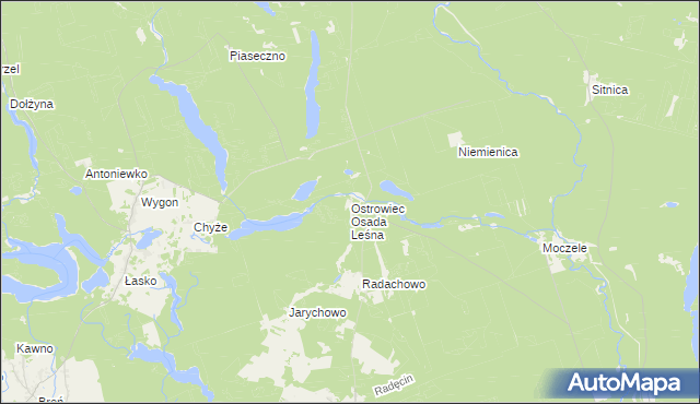 mapa Ostrowiec Osada Leśna, Ostrowiec Osada Leśna na mapie Targeo